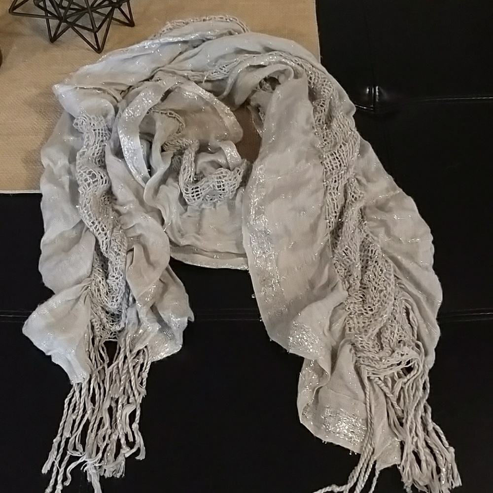 Silver threaded scarf